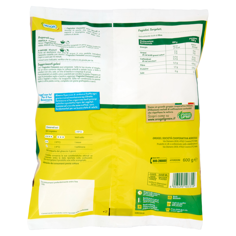 Orogel Fagiolini finissimi Surgelati 600 g