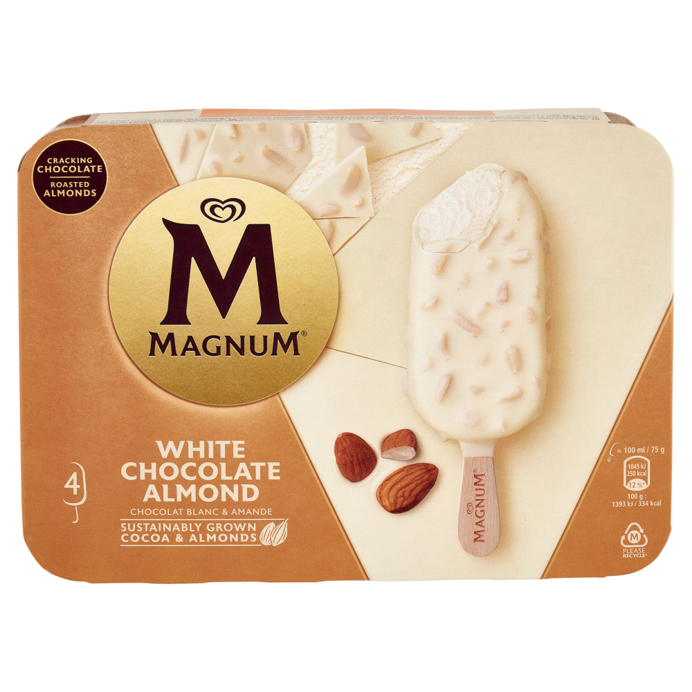 Magnum White Chocolate Almond 4 Gelati 300 g
