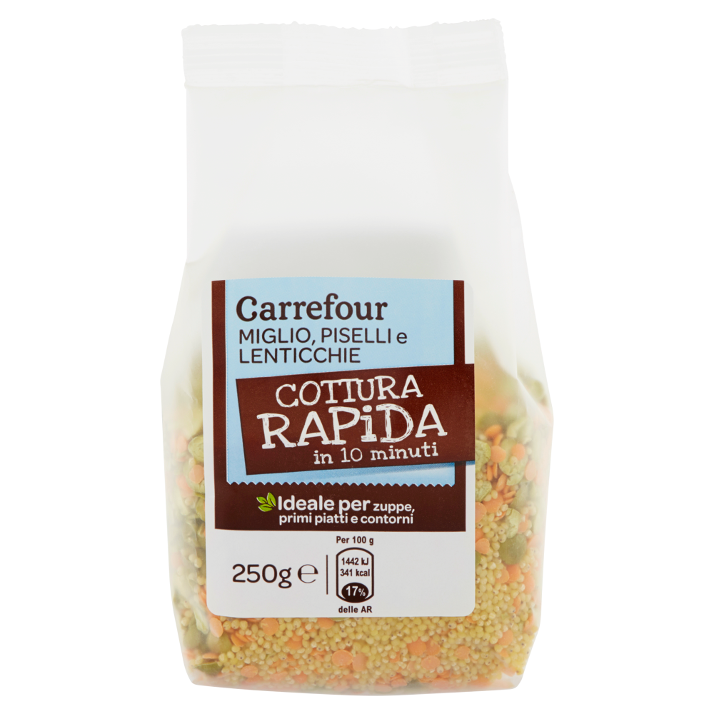 Carrefour Miglio, Piselli e Lenticchie Cottura Rapida in 10 minuti 250 g
