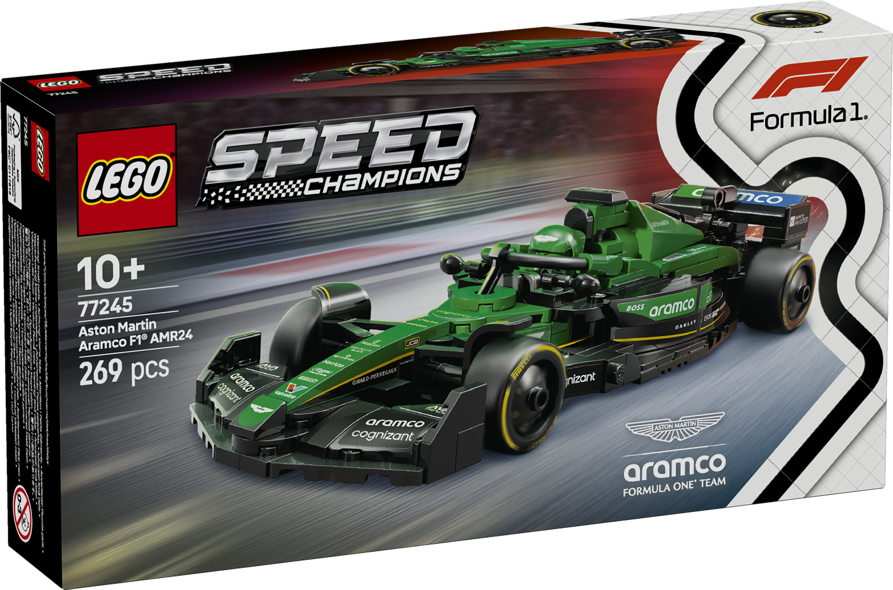 LEGO Speed Champions 77245 Auto da Corsa Aston Martin Aramco F1 AMR24 Macchina Giocattolo da Collezione con Pilota da 10+