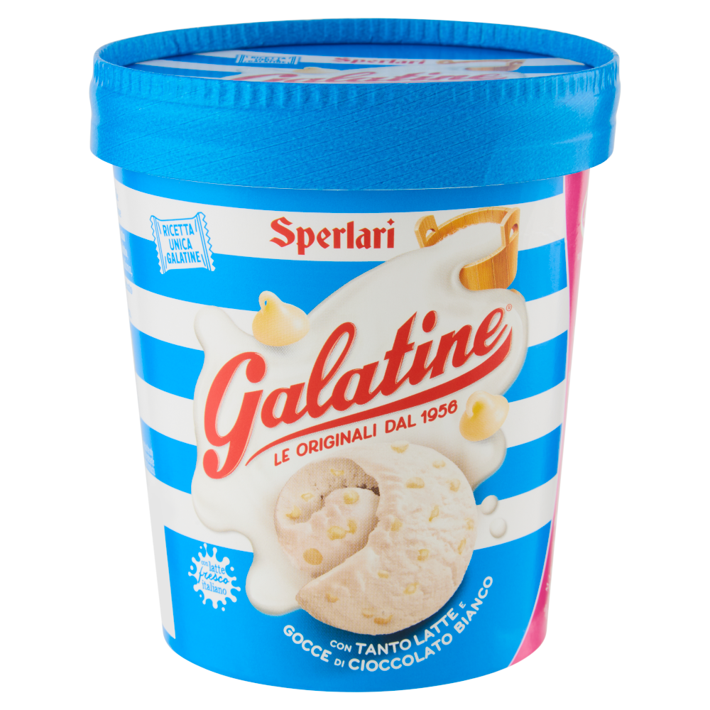 Galatine Gelato con Tanto Latte e Gocce di Cioccolato Bianco 500 ml