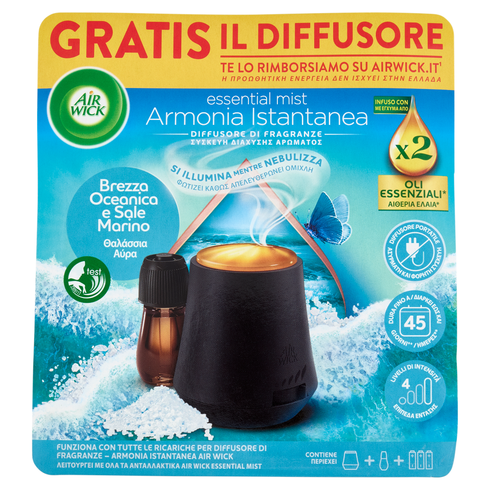 Air Wick Diffusore di Fragranza con oli essenziali Brezza Oceanica e Sale Marino 20 mL