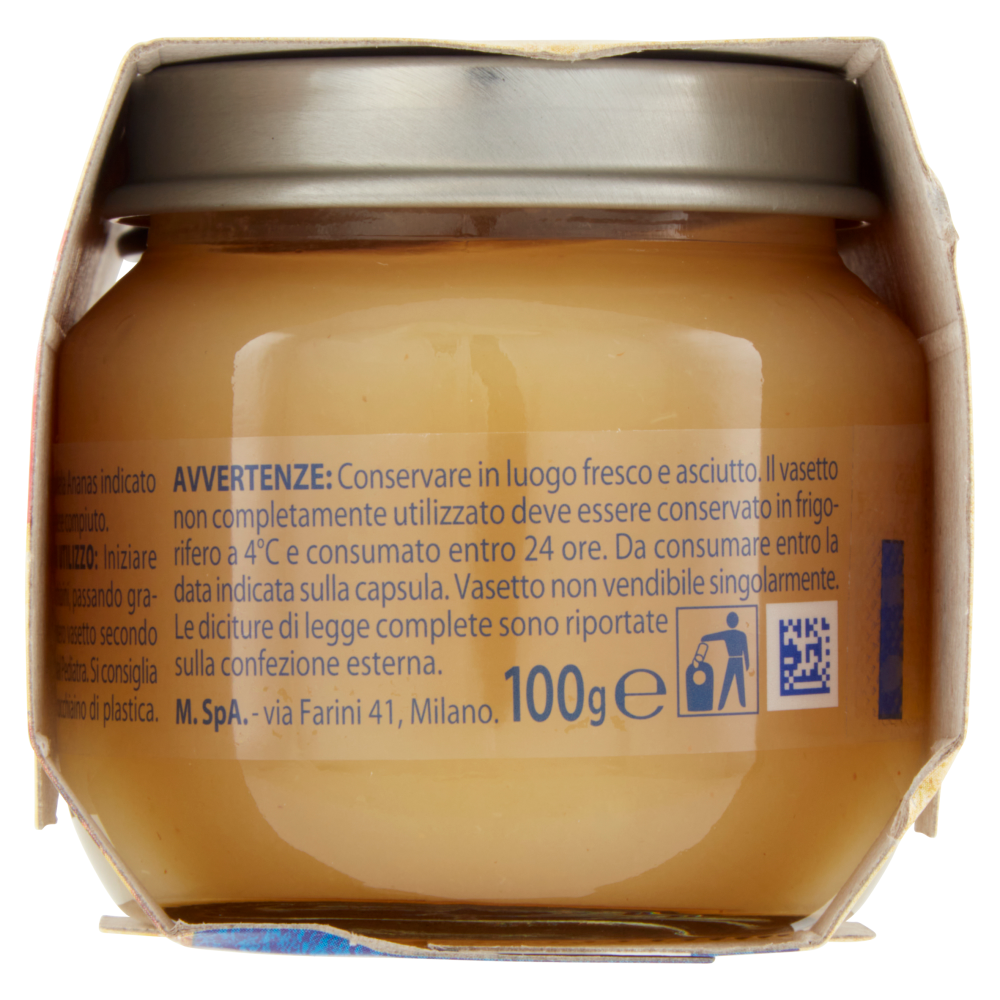 Mellin Mela Ananas 100% Naturale Omogeneizzato 2 x 100 g