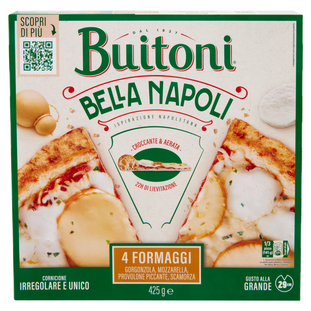 BUITONI Bella Napoli 4 Formaggi Pizza Surgelata 1 pizza 425 g