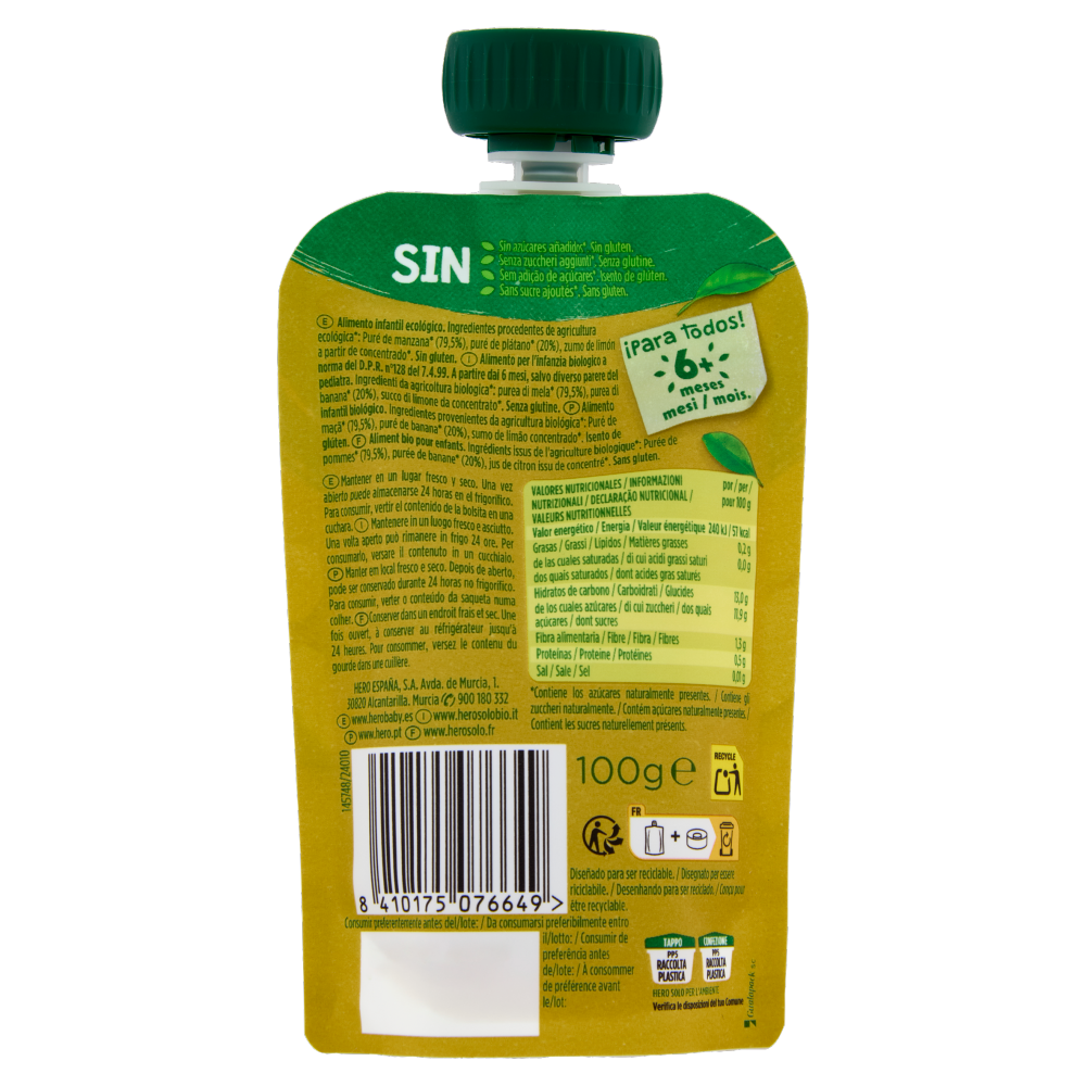 Hero Solo Bio Mela e Banana 100 g