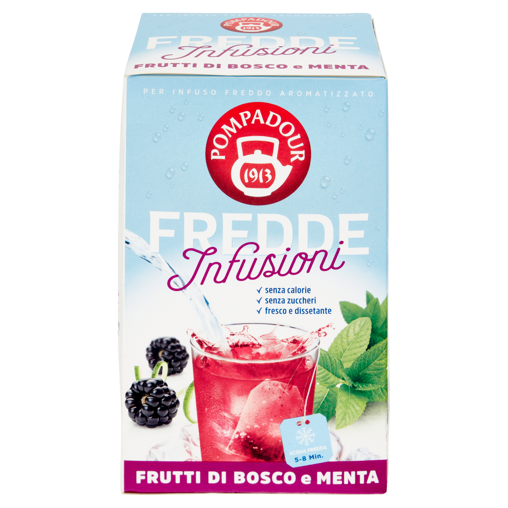 Pompadour Fredde Infusioni Frutti di Bosco e Menta 18 x 2,5 g