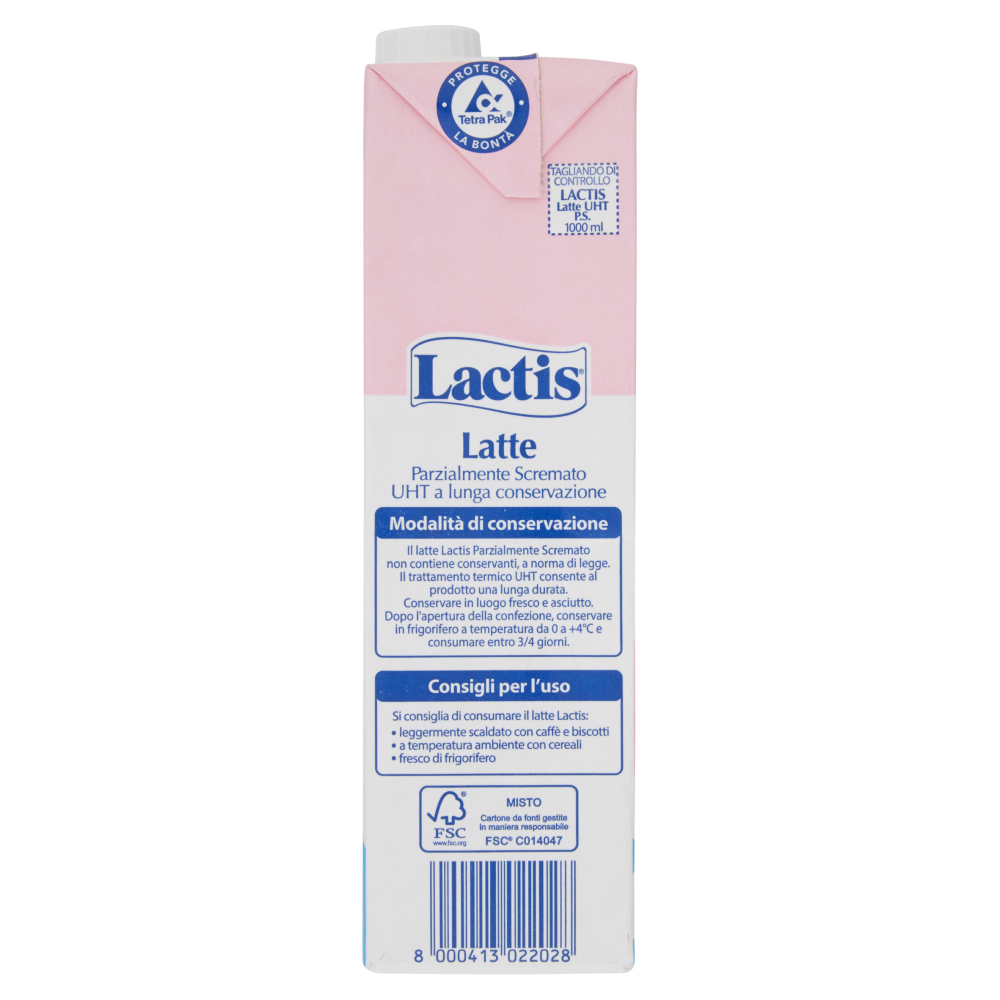 Lactis Latte Parzialmente Scremato UHT a Lunga Conservazione 1000 ml