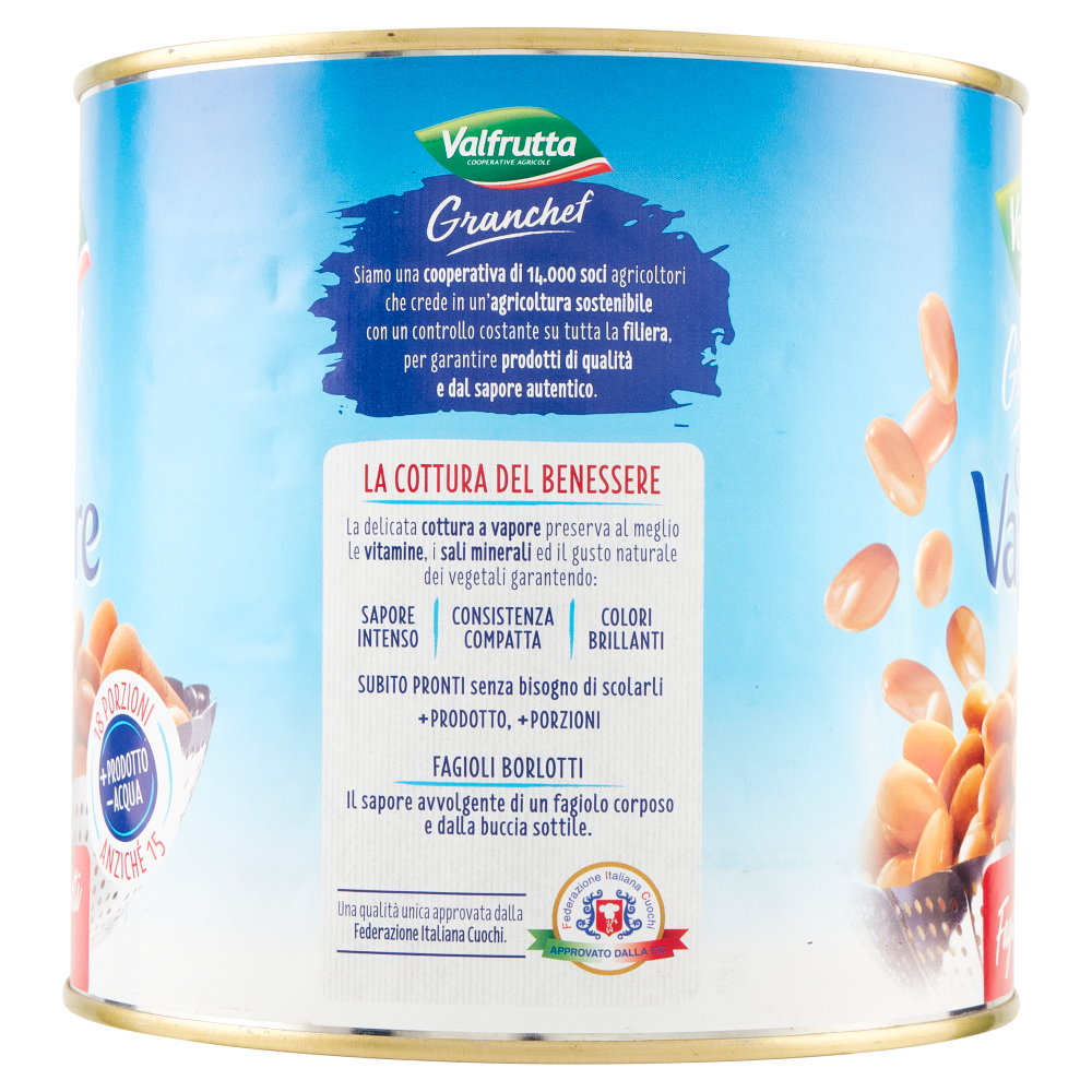 Valfrutta Granchef Cotti a Vapore Fagioli Borlotti 2100 g