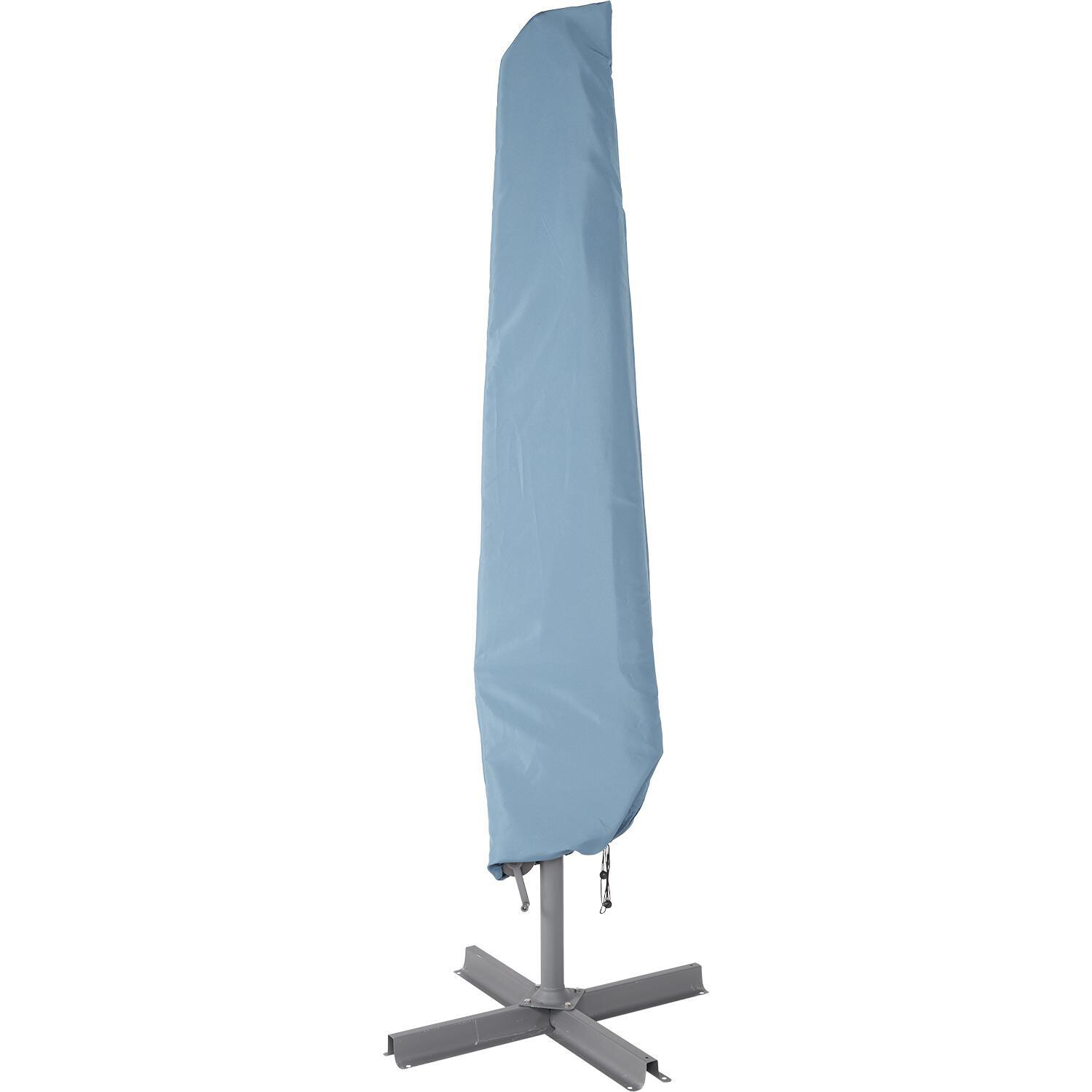 Hyba Ombrellone Offset a Manovella ⌀3m Blu Oceano con Copertura Protettiva