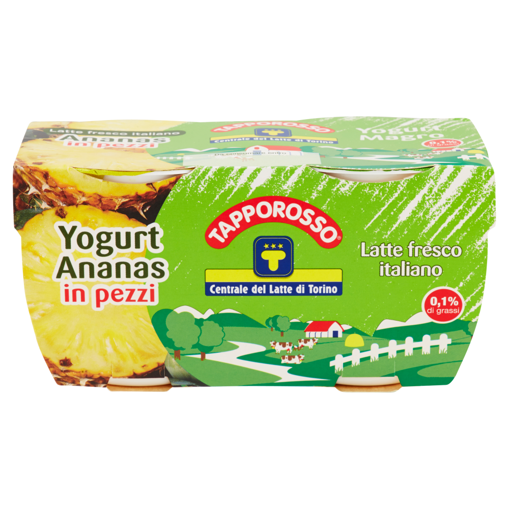 Centrale del Latte di Torino Tapporosso Yogurt Magro Ananas in pezzi 2 x 125 g
