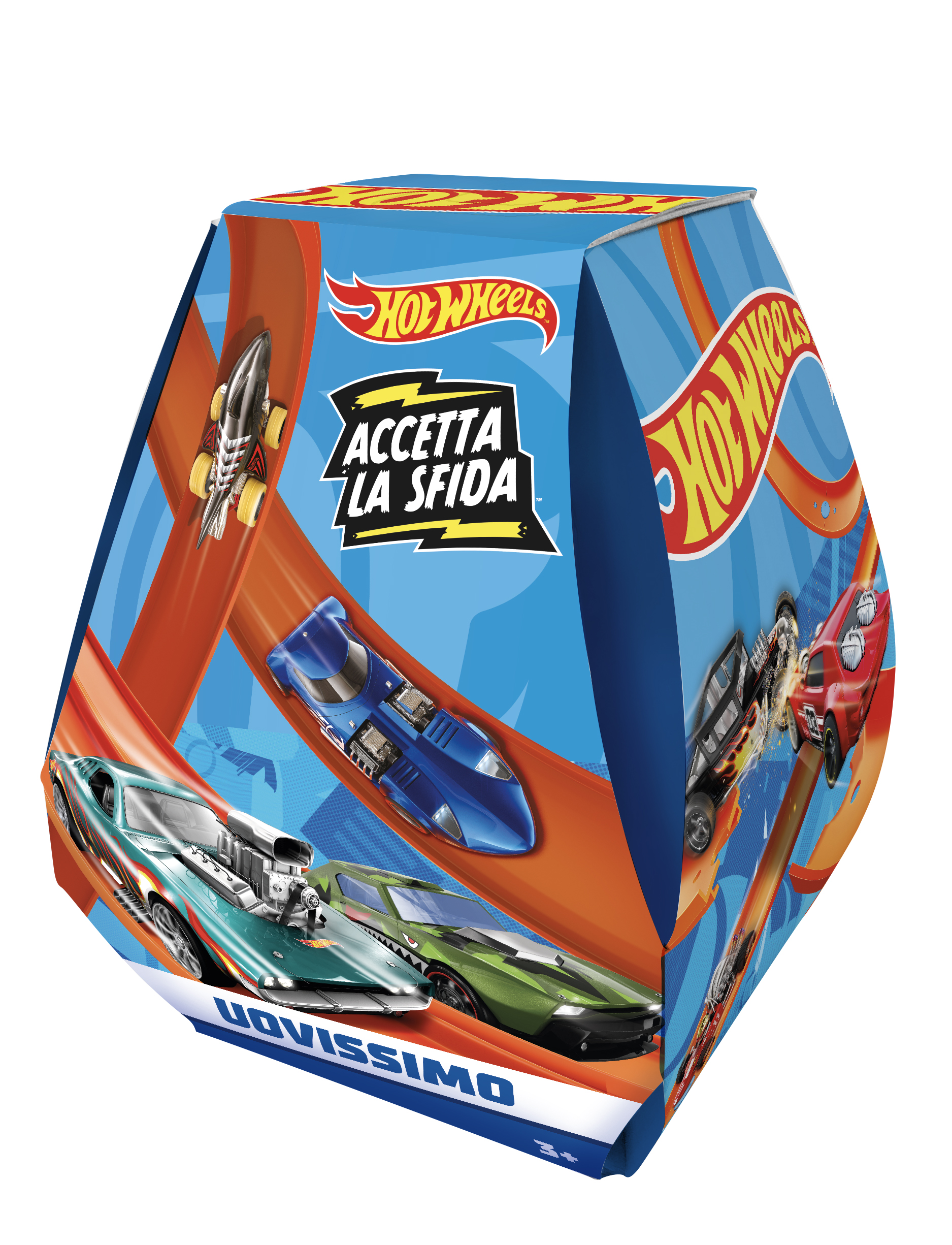 Hot Wheels Uovissimo, con 1 Set Rettilinei HotWheels, 1 veicolo singolo in scala 1:64 e 3 accessori per sfrecciare in pista e sfidare i tuoi amici, giocattolo per bambini