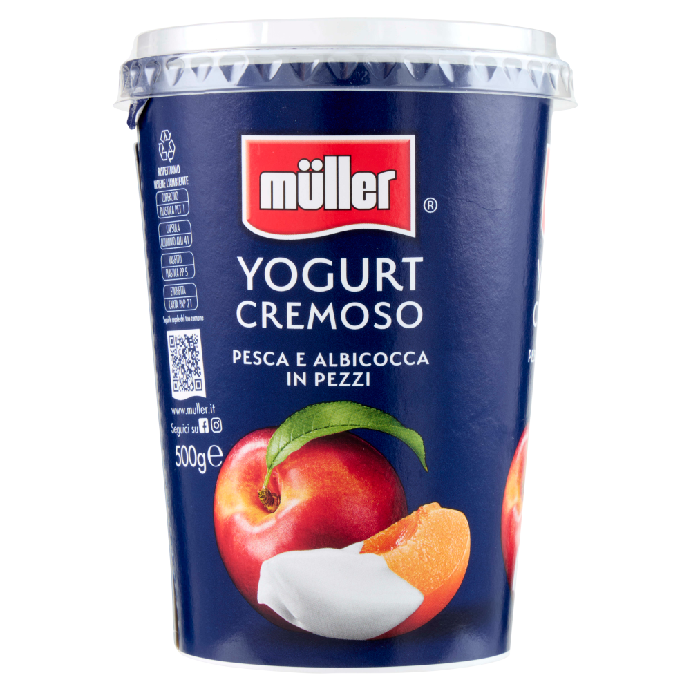 müller Yogurt Cremoso Pesca e Albicocca in Pezzi 500 g