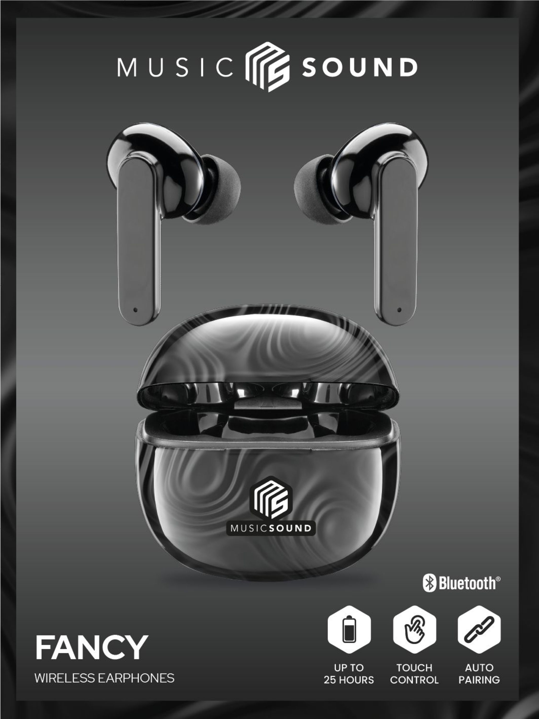 Music Sound Fancy Auricolari Bluetooth TWS in-ear senza fili con custodia di ricarica in vari modelli e colori