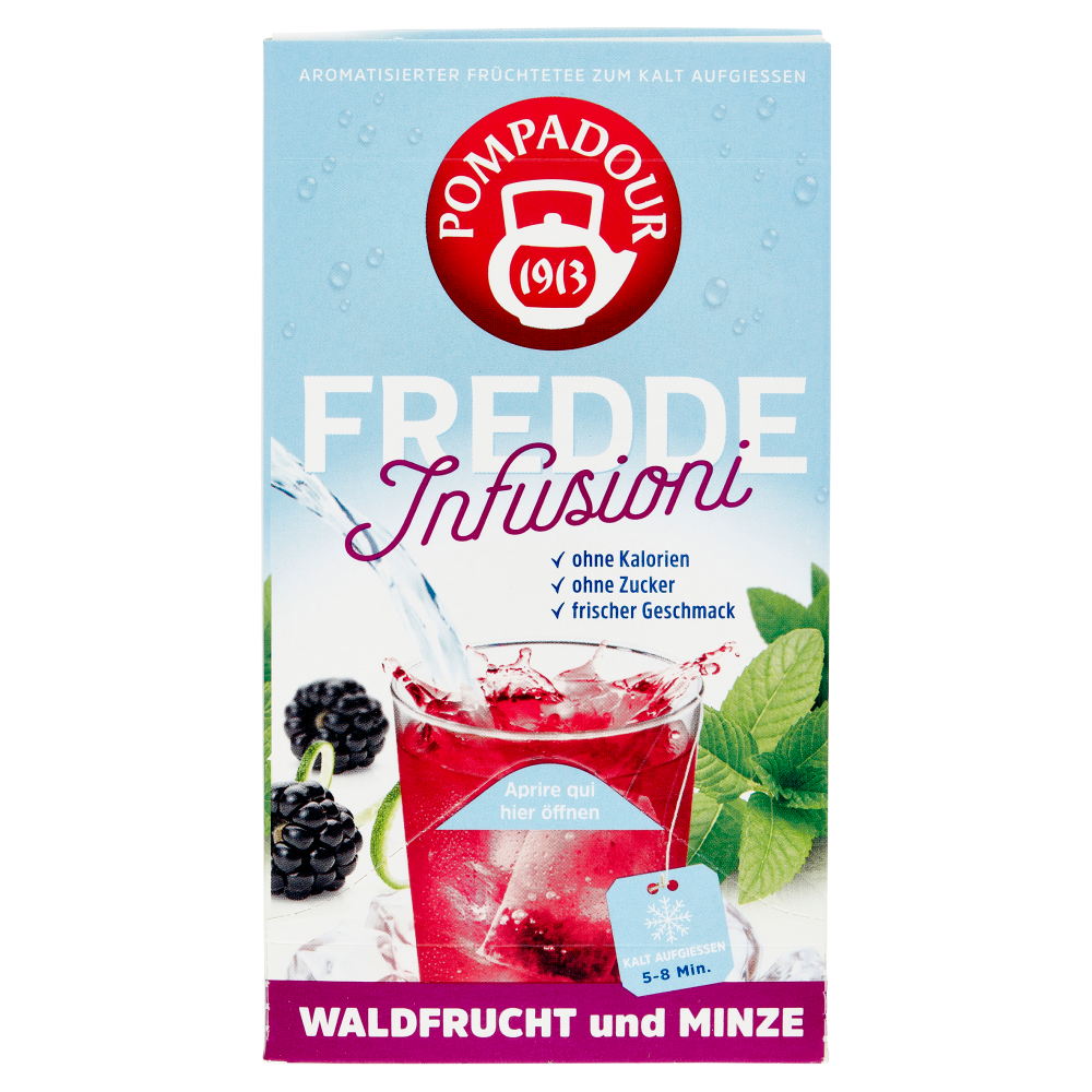 Pompadour Fredde Infusioni Frutti di Bosco e Menta 18 x 2,5 g