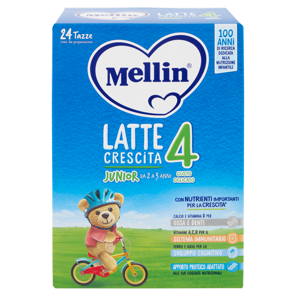 MELLIN 4 - Latte Crescita in Polvere, Fonte di Ferro e Iodio, dal 24&deg; al 36&deg; mese, 770g