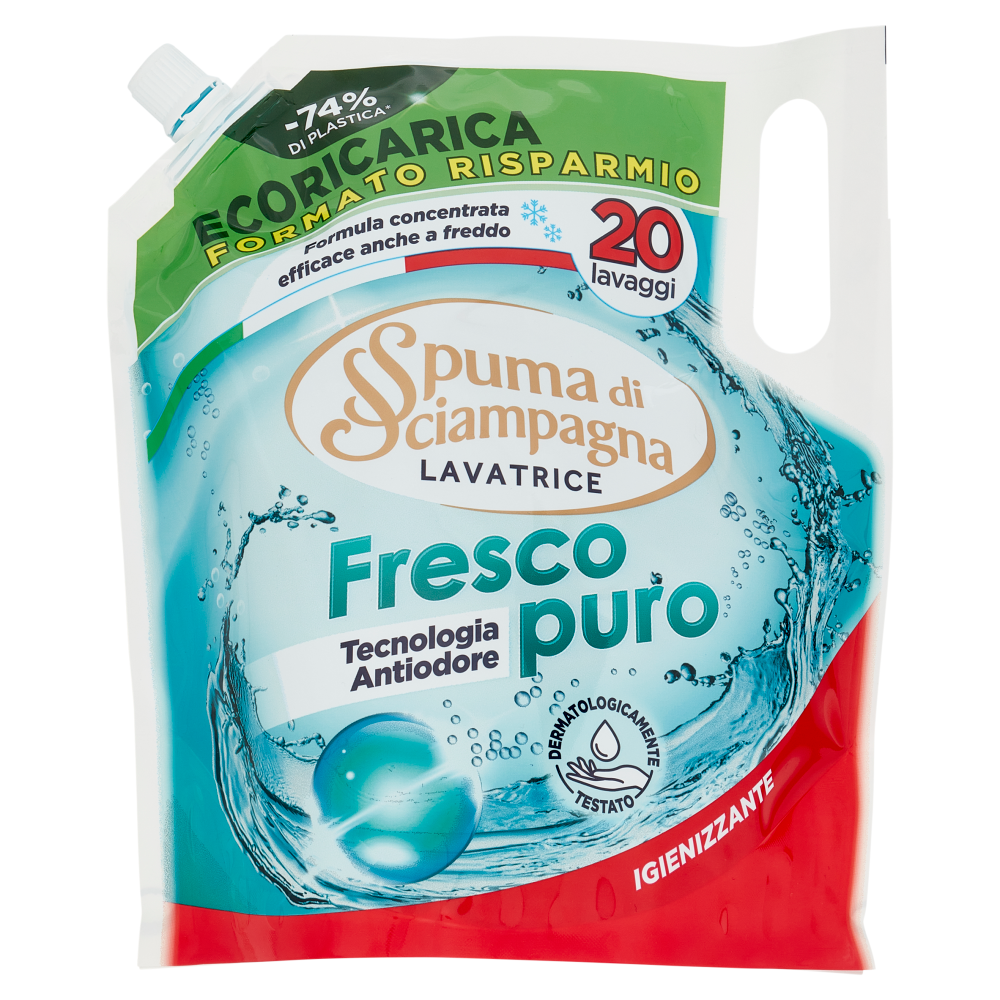 Spuma di Sciampagna Lavatrice Fresco puro Ecoricarica 1000 ml