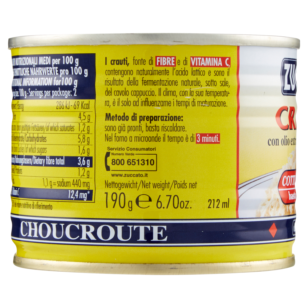 Zuccato Crauti con olio extra-vergine di oliva 190 g