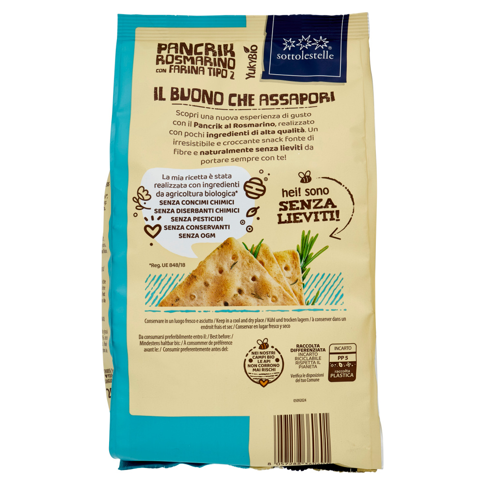 YukyBio Senza Lieviti Pancrik Rosmarino con Farina Tipo 2 200 g
