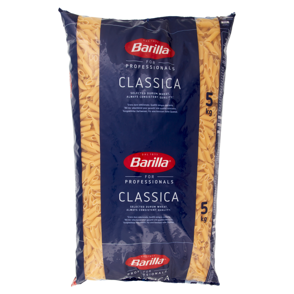 Barilla for Professionals Mezze penne rigate n&deg;70 Pasta classica corta Catering Food Service 5 kg