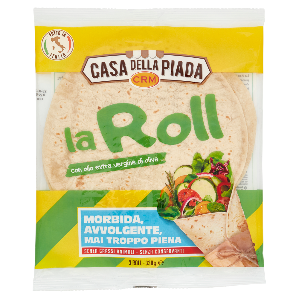 Casa della Piada la Roll con olio extra vergine di oliva 3 Roll 330 g