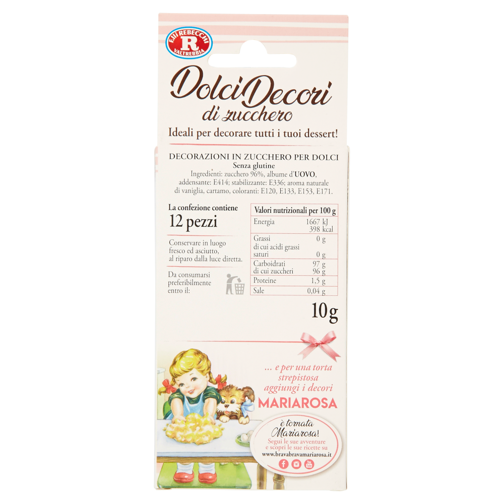 Mariarosa Dolci Decori di zucchero 12 Decori 10 g