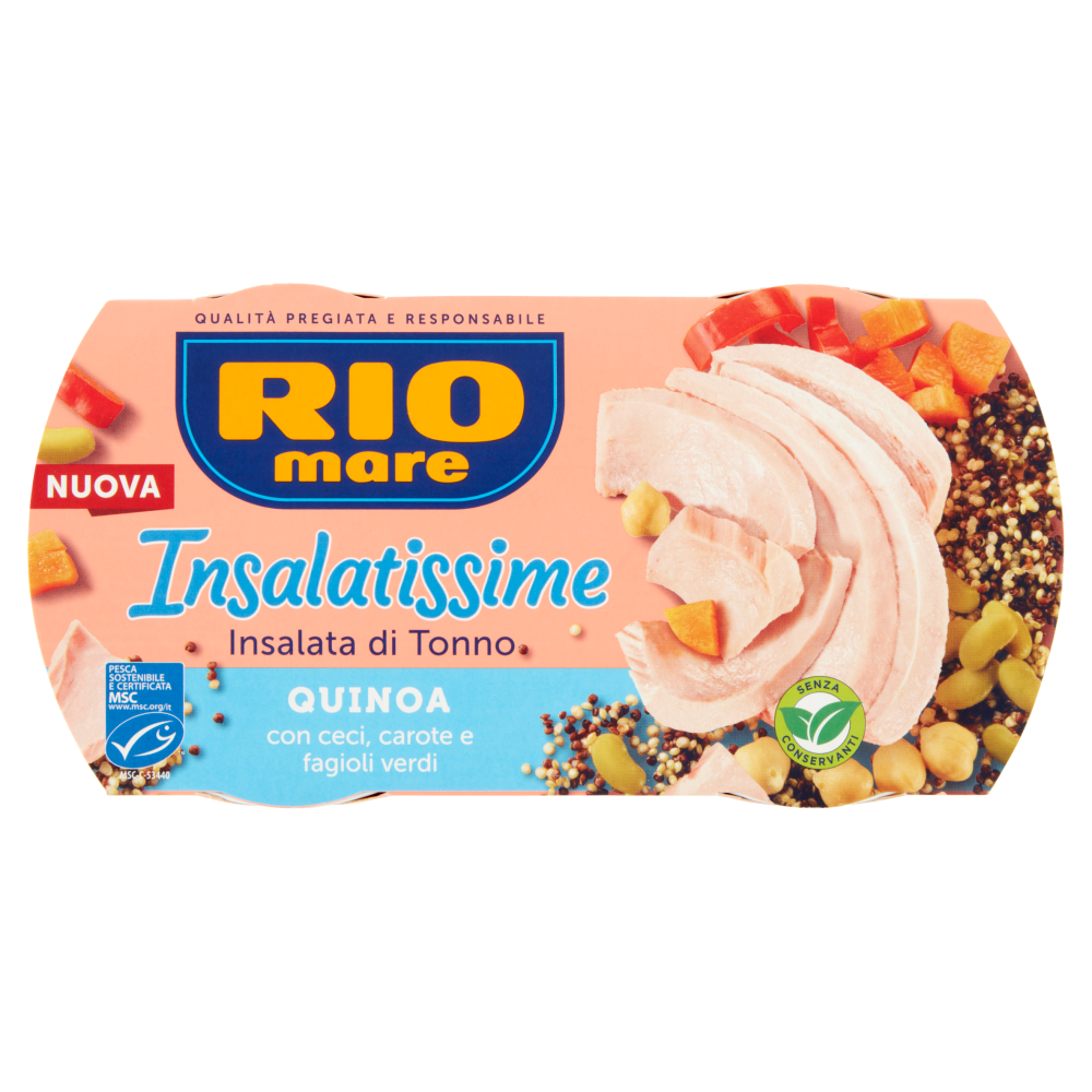 Rio mare Insalatissime Insalata di Tonno Quinoa con ceci, carote e fagioli verdi 2 x 160 g