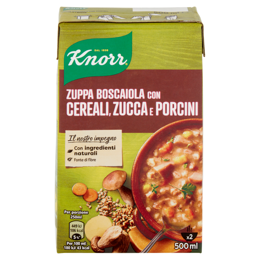 Knorr Zuppa Boscaiola con Cereali, Zucca e Porcini 500 ml