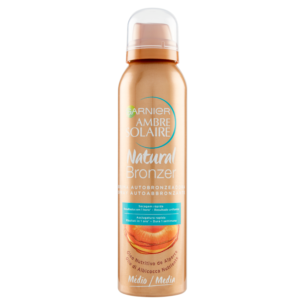 Garnier Ambre Solaire Spray Autoabbronzante Natural Bronzer, Arricchito con Olio d'Albicocca