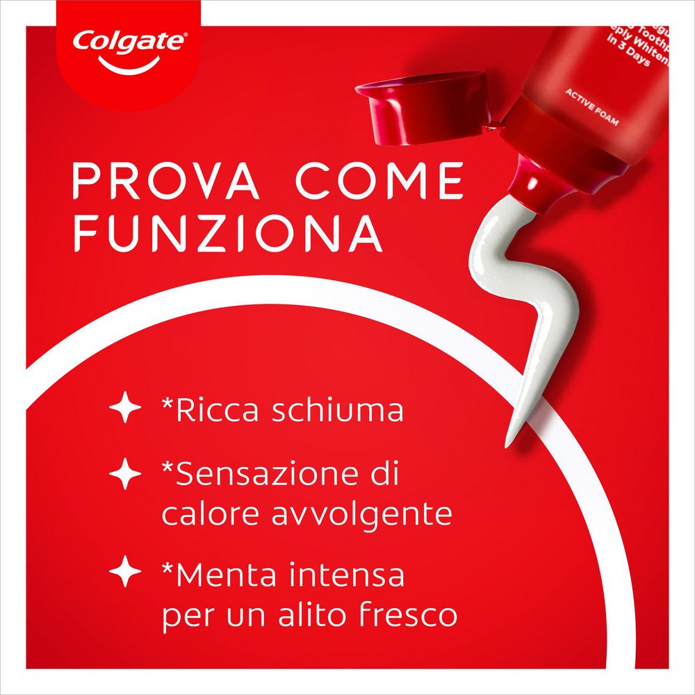 Colgate dentifricio sbiancante Max White Ultra Active Foam 50 ml