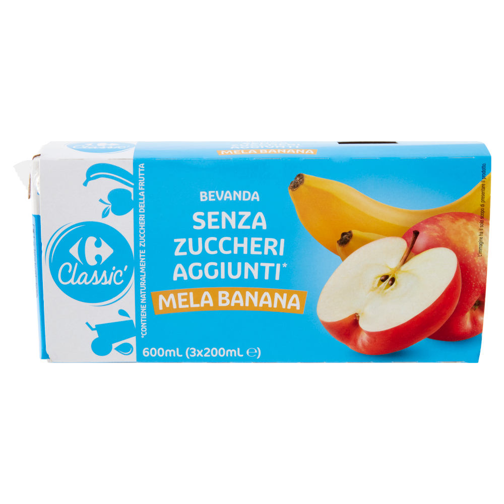 Carrefour Classic Bevanda Senza Zuccheri Aggiunti* Mela Banana 3 x 200 ml