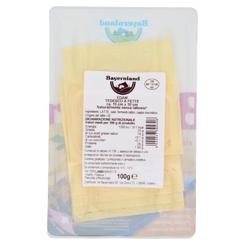 Bayernland edam tedesco Formaggio a Fette 100 g