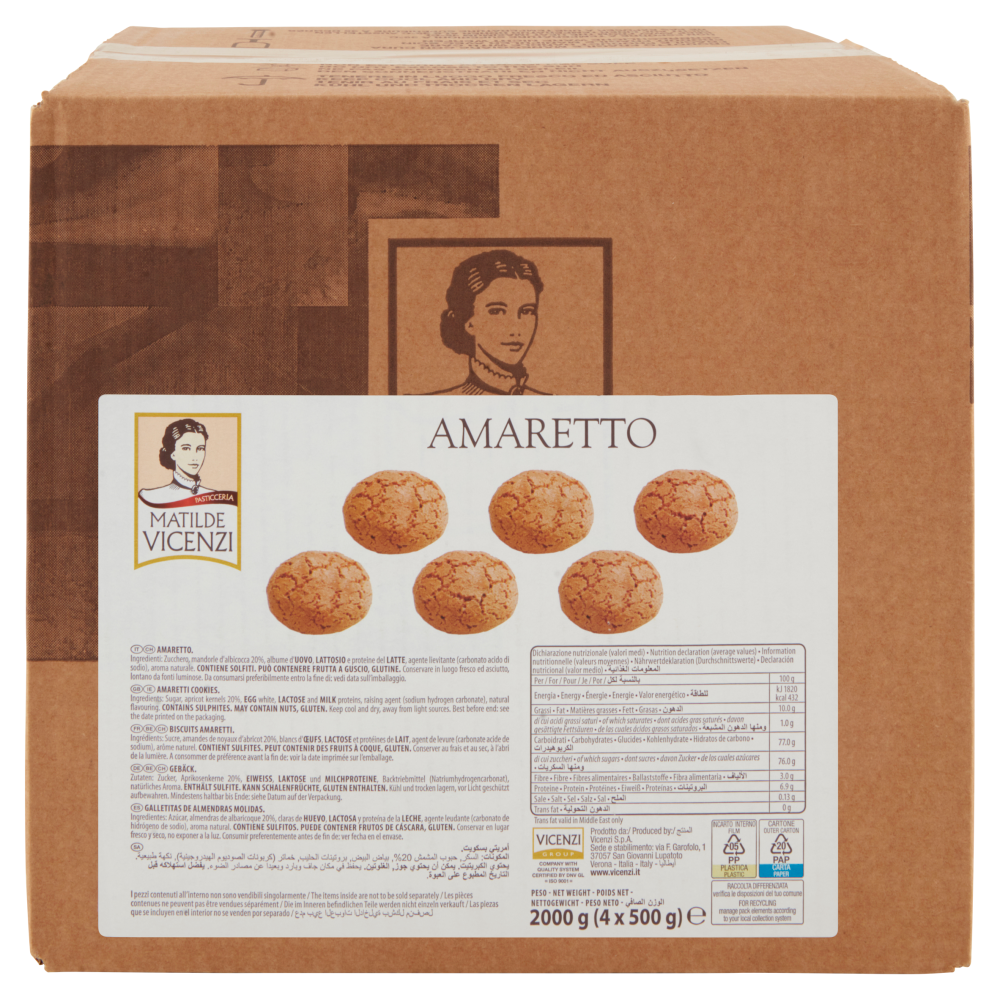 Pasticceria Matilde Vicenzi Amaretto 4 x 500 g