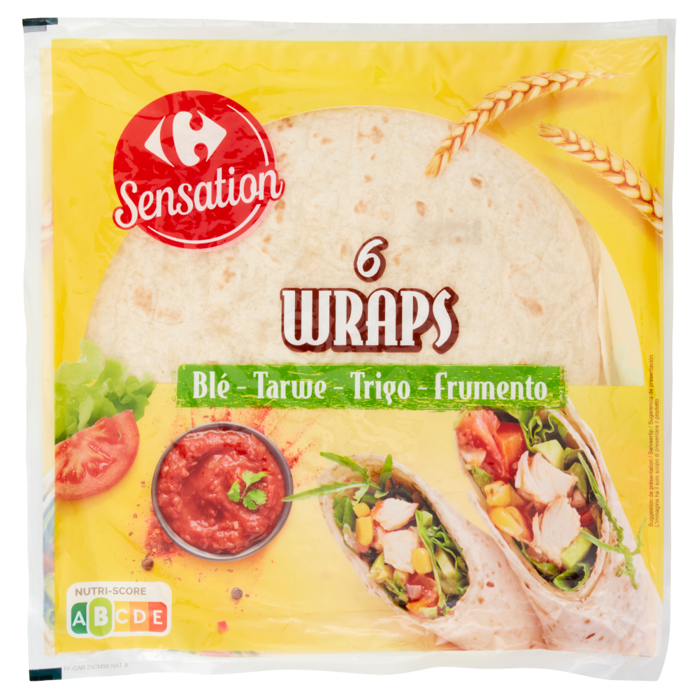 Carrefour Sensation 6 Wraps Frumento 370 g