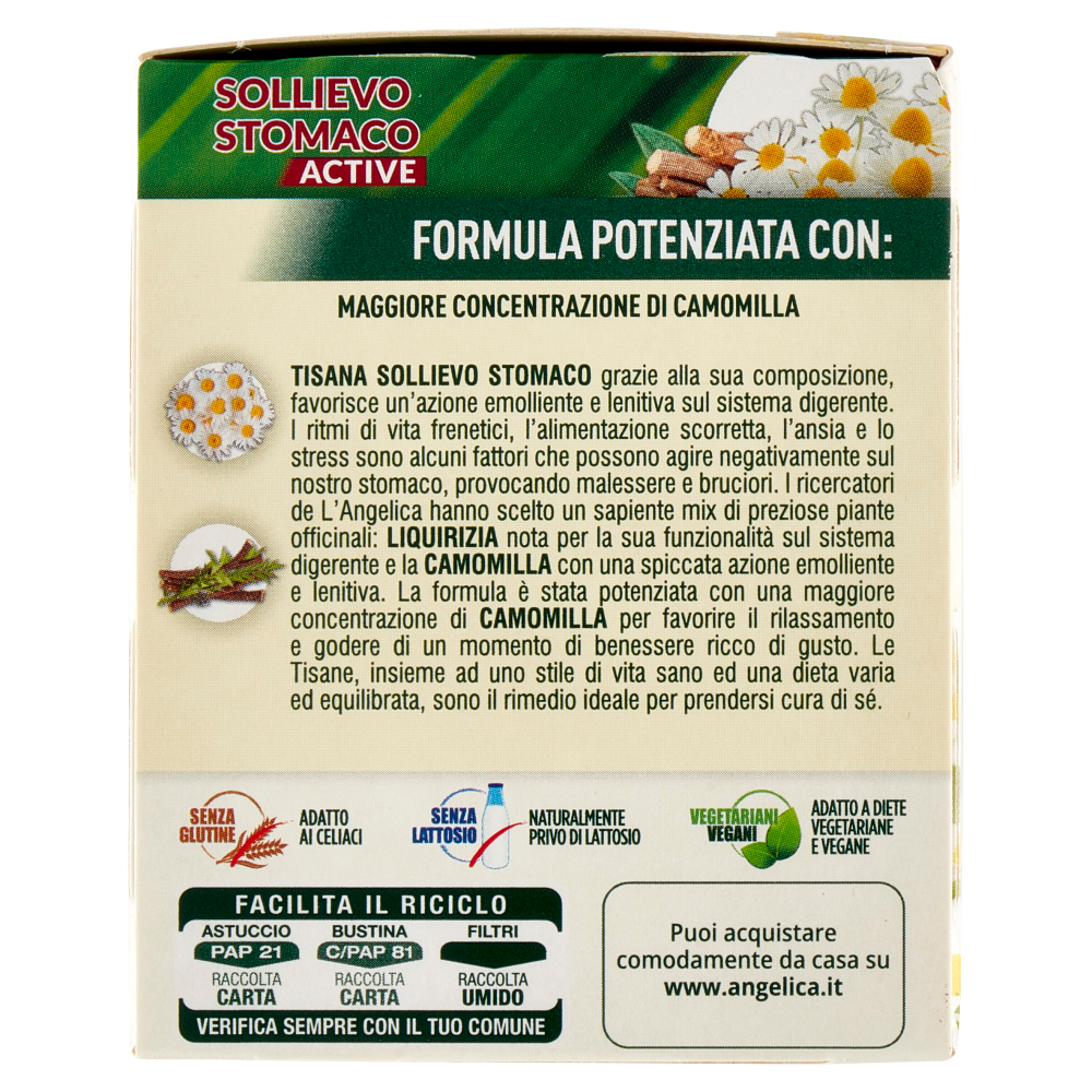 L'Angelica Le Tisane Sollievo Stomaco Active 18 Filtri 27,9 g