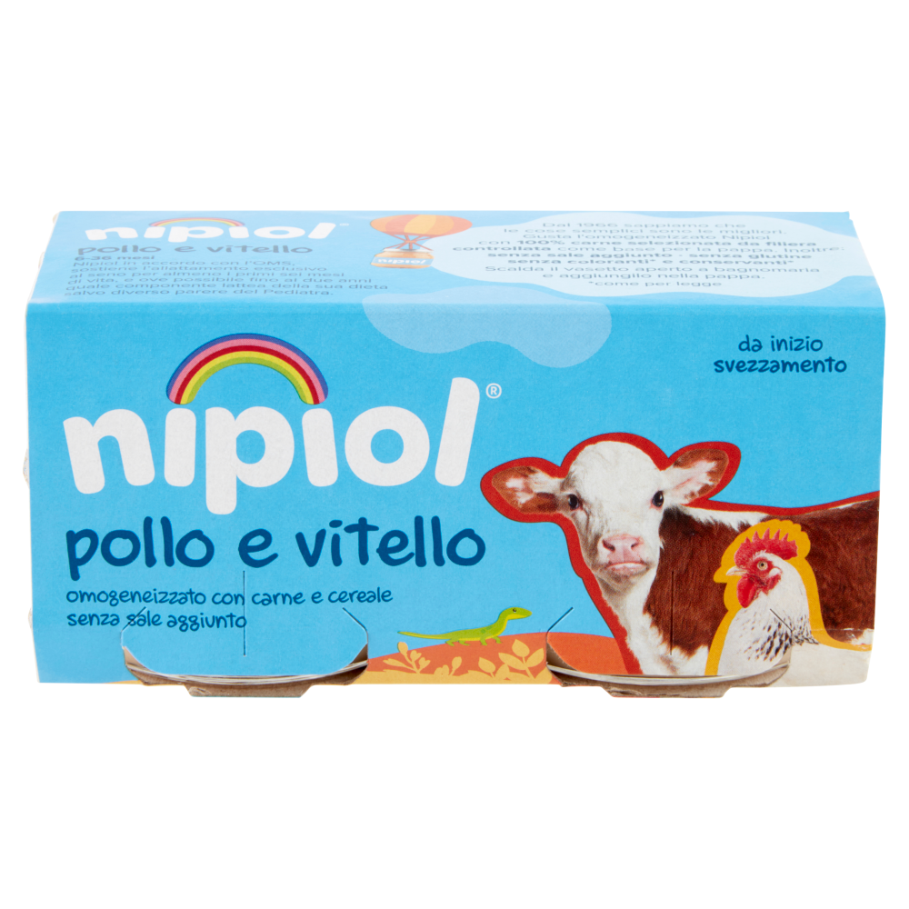 nipiol pollo e vitello omogeneizzato con carne e cereale 2 x 80 g