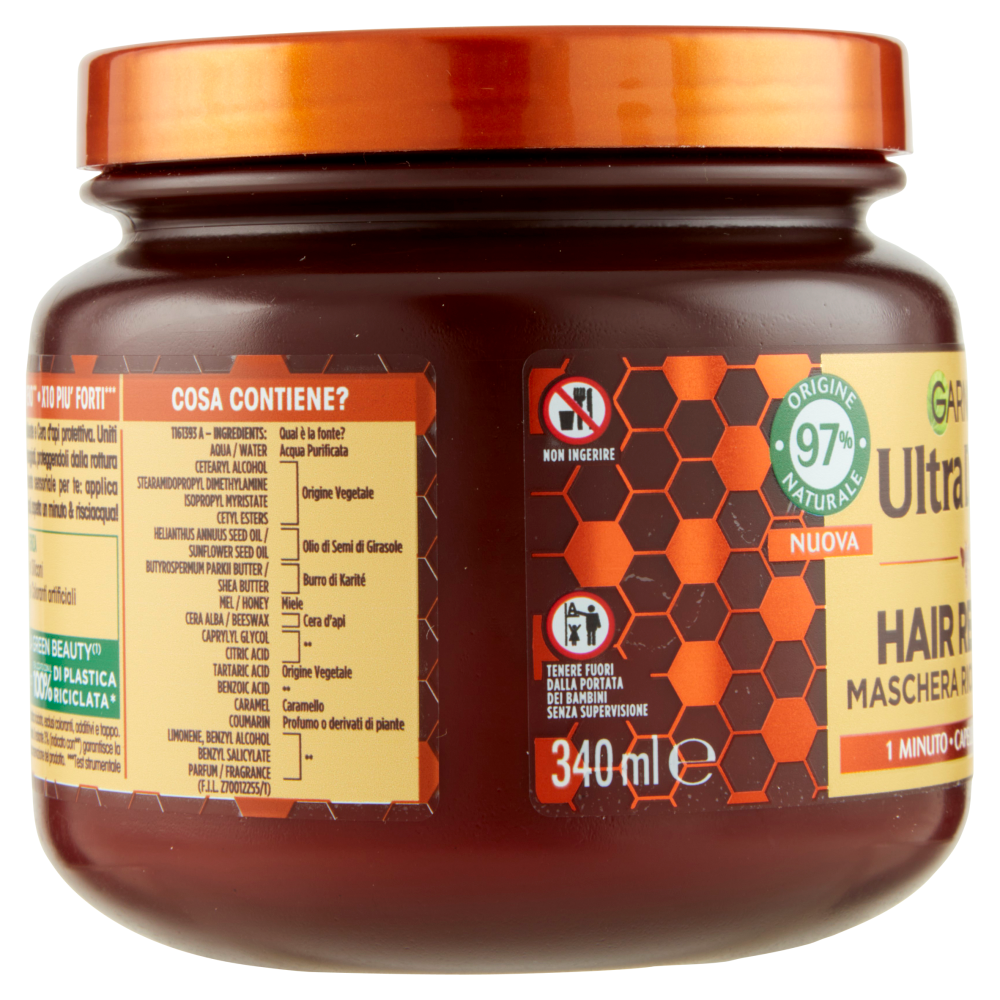 Garnier Ultra Dolce Hair Remedy Maschera per Capelli Ricostituente Tesori di Miele, 340 ml