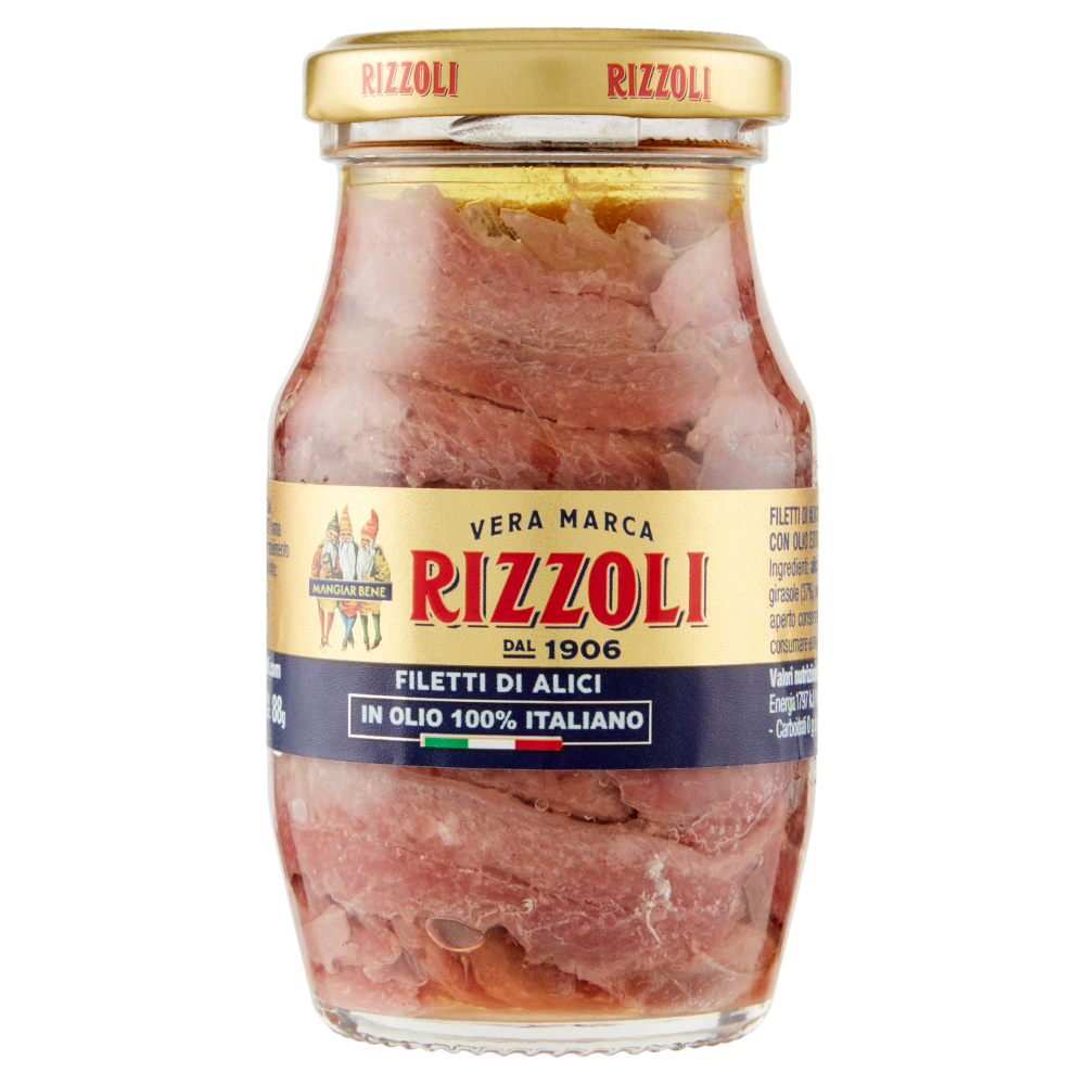 Rizzoli Filetti di Alici in Olio 100% Italiano 150 g