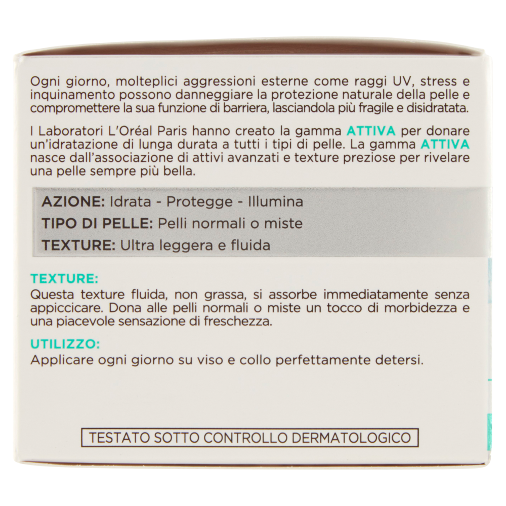 L'Oréal Paris Tripla Attiva Crema Idratante Viso, per Pelli Normali e Miste, 50 ml
