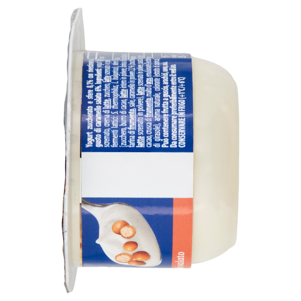 Danone Duo, Yogurt Bianco Cremoso con Prelibate Sfere al Caramello Salato, 98g