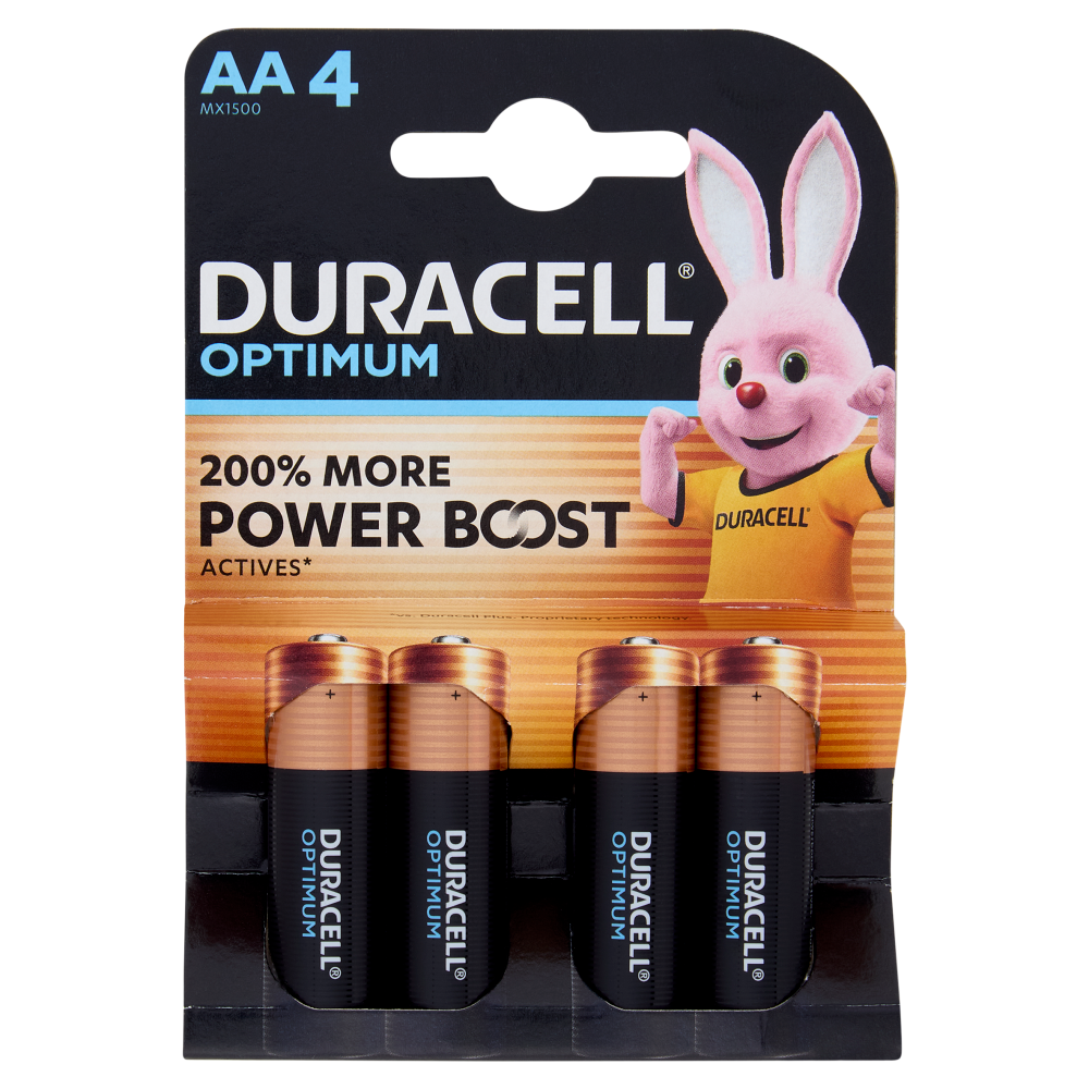 Duracell Optimum AA 4 Stilo / Mignon Alcalina 1.5V MX1500 4 pz