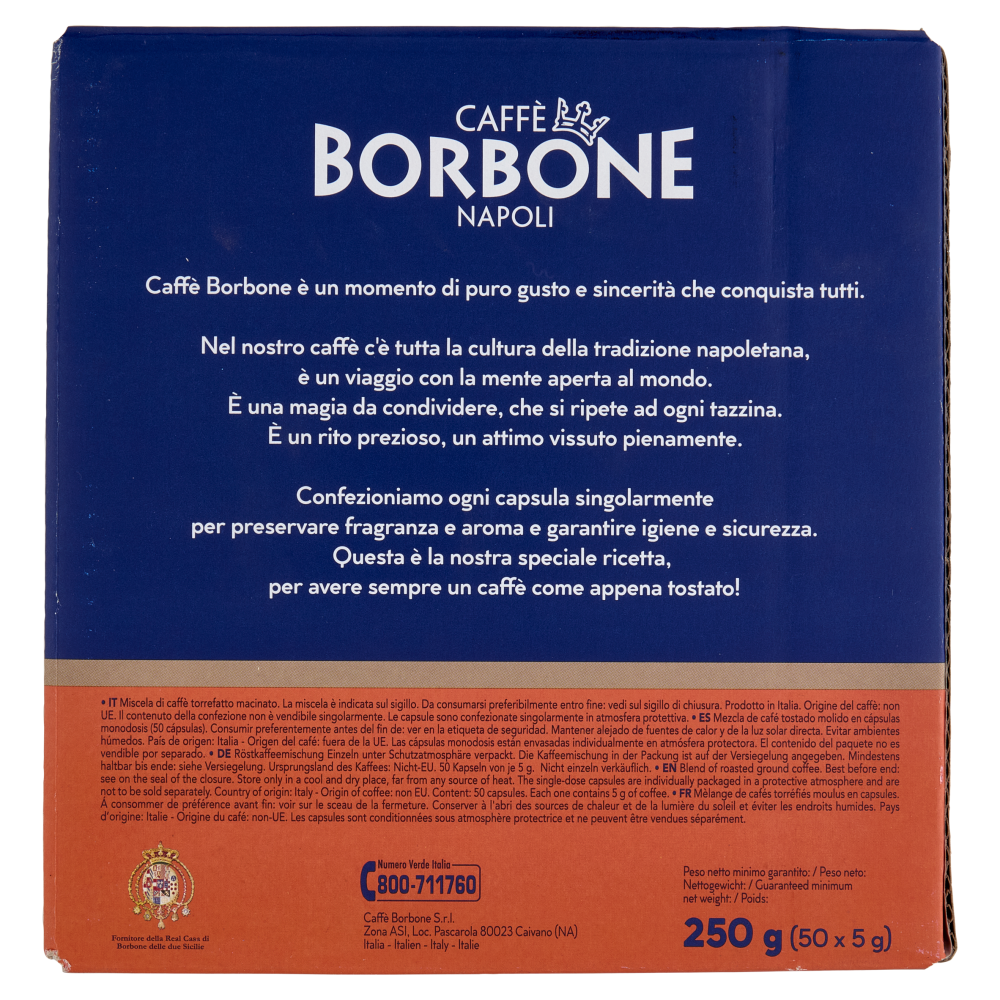 Caff&egrave; Borbone Miscela Nobile Capsule Compatibili Nespresso* ad uso domestico 50 x 5 g