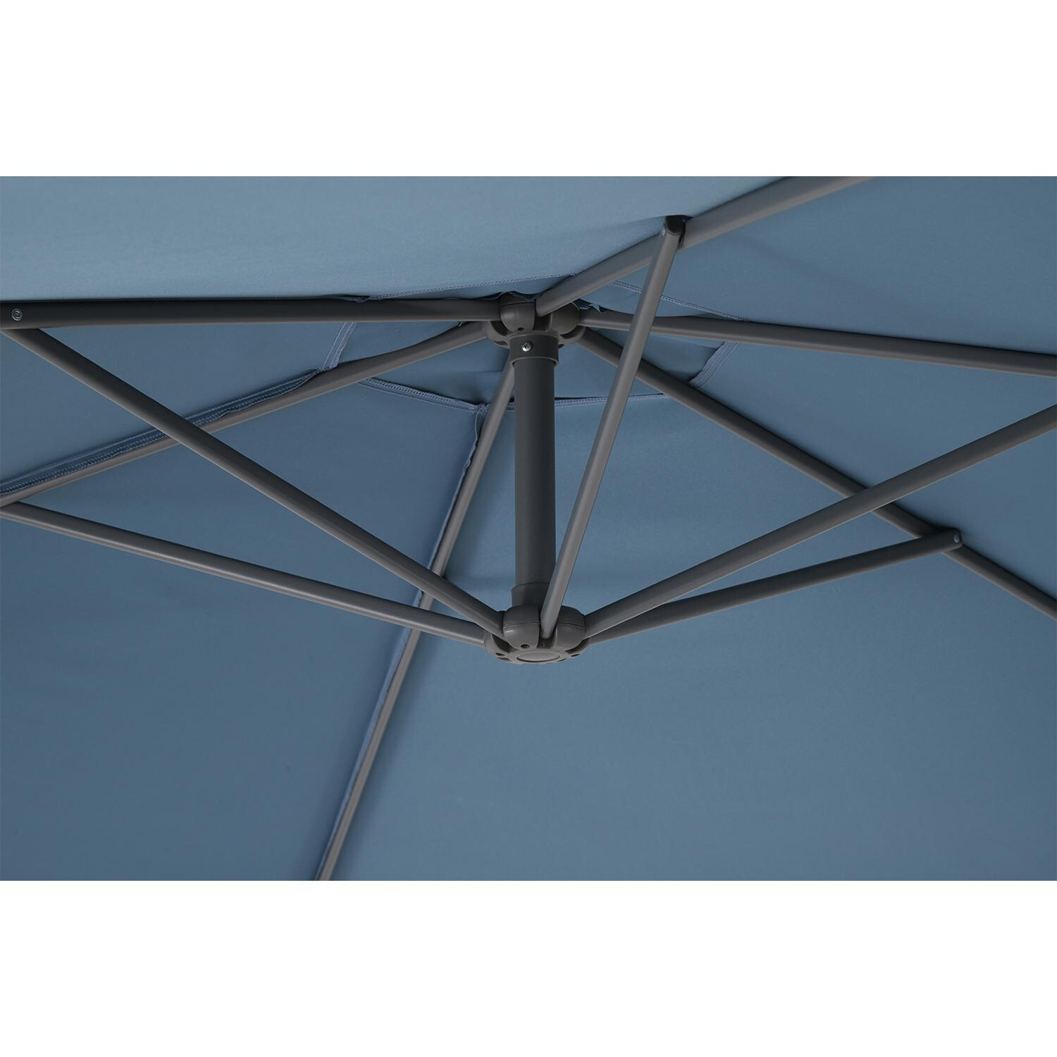 Hyba Ombrellone Offset a Manovella ⌀3m Blu Oceano con Copertura Protettiva