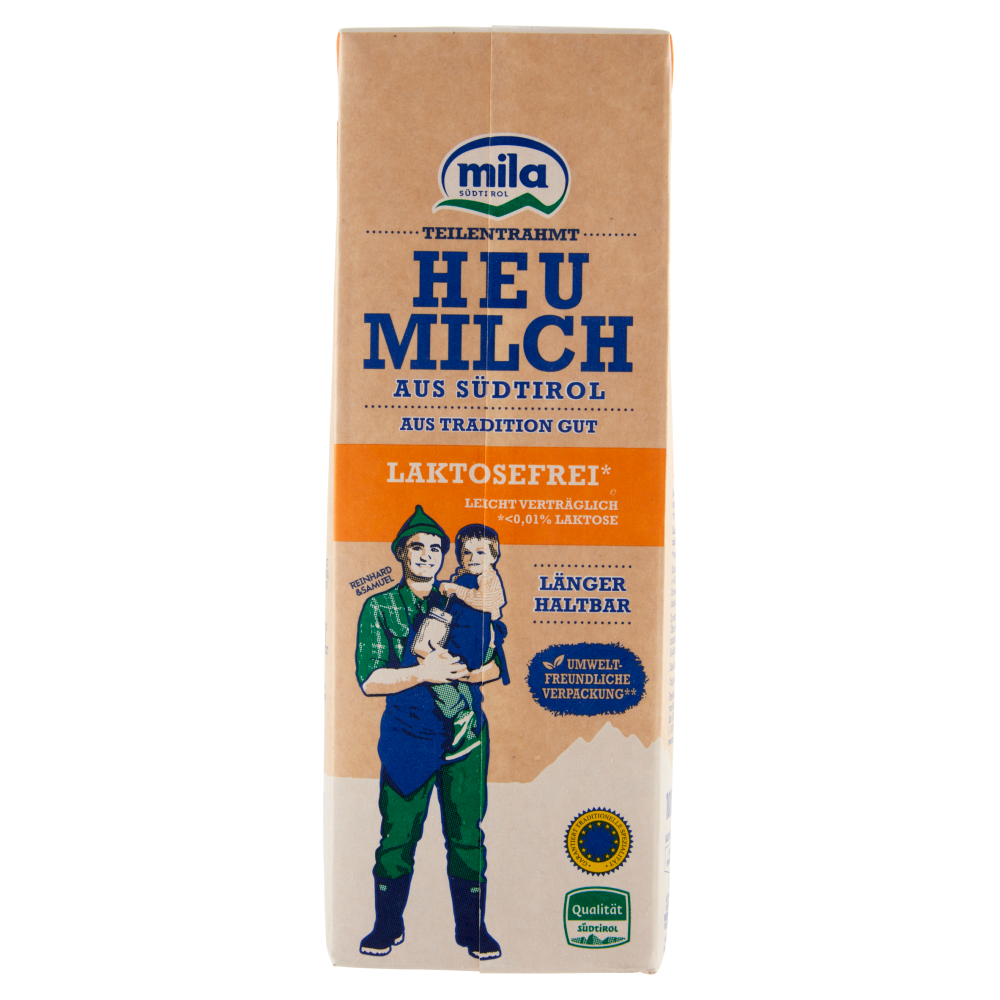 mila Latte Fieno dell'Alto Adige Parzialmente Scremato Senza Lattosio* 1000 ml
