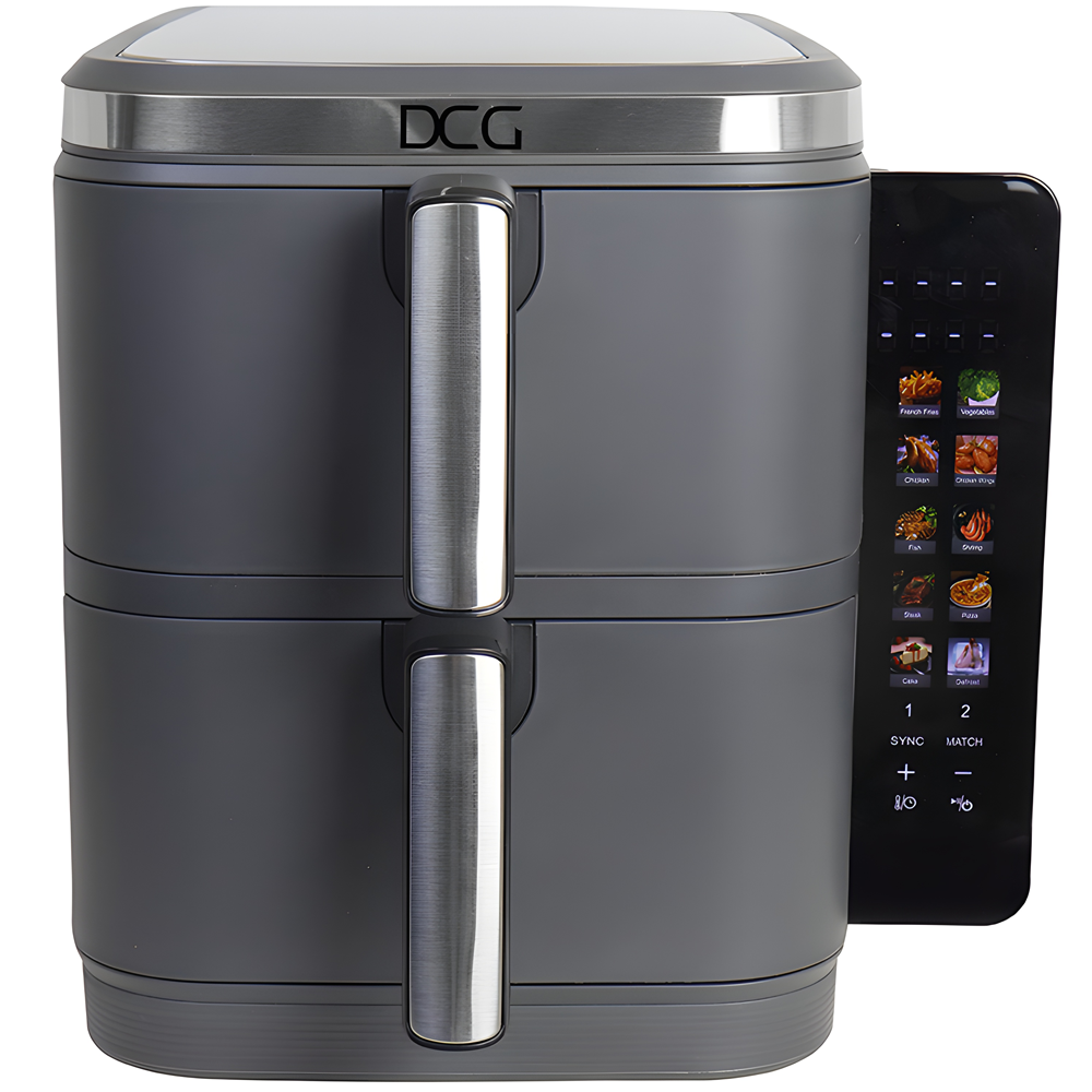 DCG Eltronic Friggitrice ad Aria FR4612D 11 L – Doppio Cestello Indipendente 2800 W Display Digitale