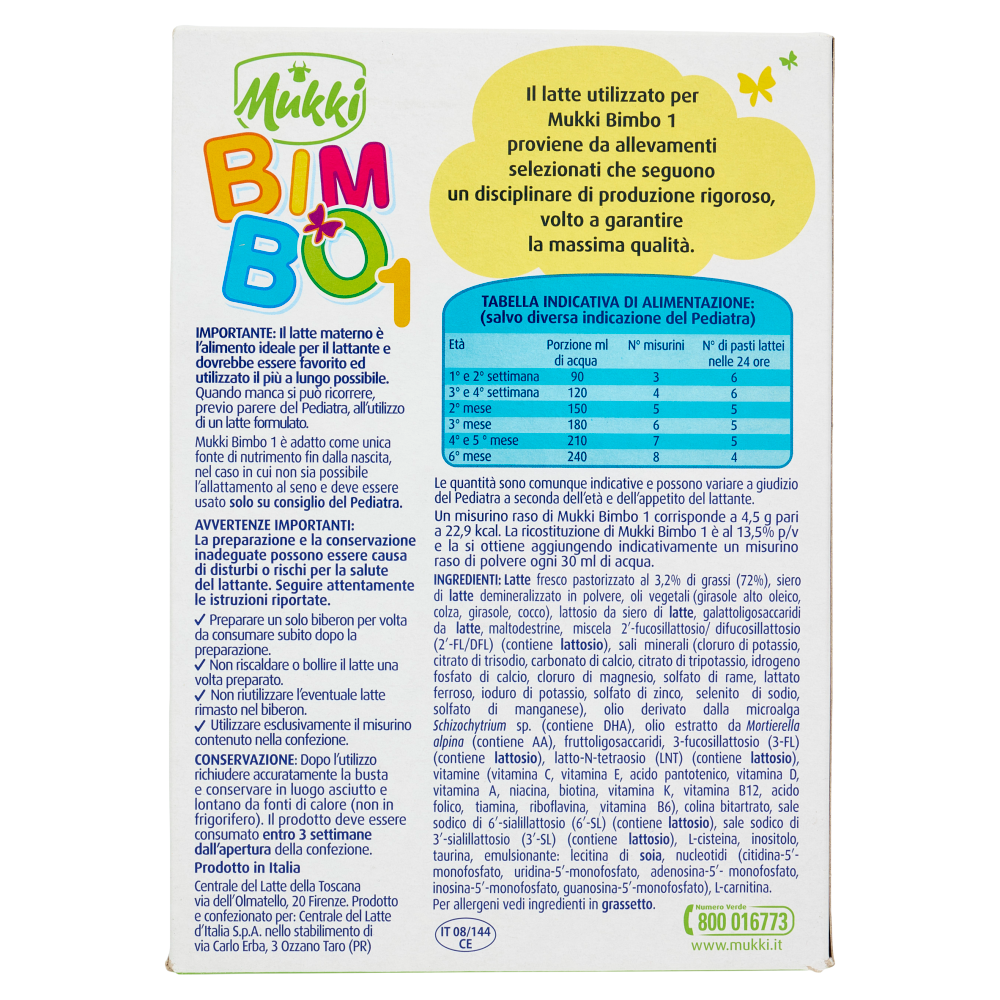 Mukki Bimbo Latte per Lattanti in Polvere 1 2 x 350 g