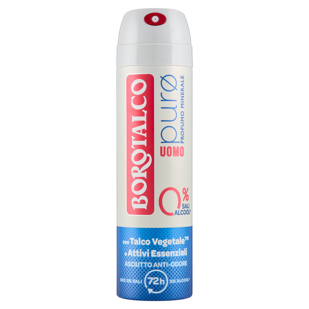  Borotalco Uomo pur&oslash; Profumo Minerale Deo 0% Sali 150 ml