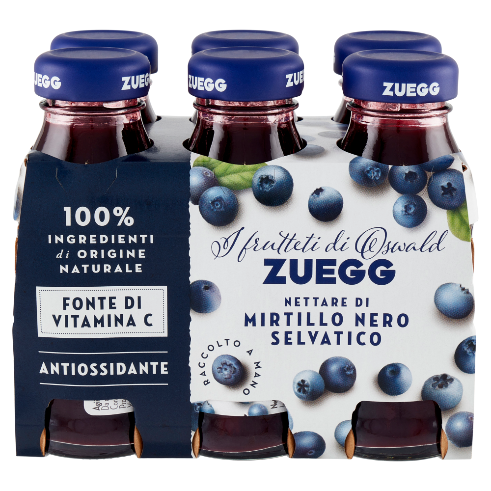 Zuegg I frutteti di Oswald Nettare di Mirtillo Nero Selvatico 6 x 125 ml