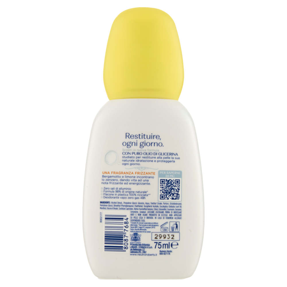 Neutro Roberts Fresco Bergamotto e Zenzero 75 ml