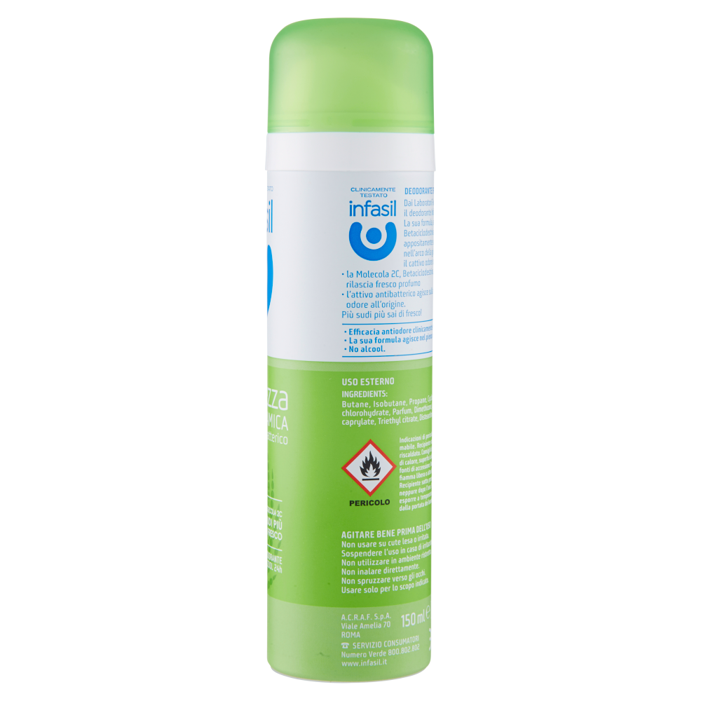 infasil Freschezza Dinamica Deodorante Spray con antibatterico 150 ml