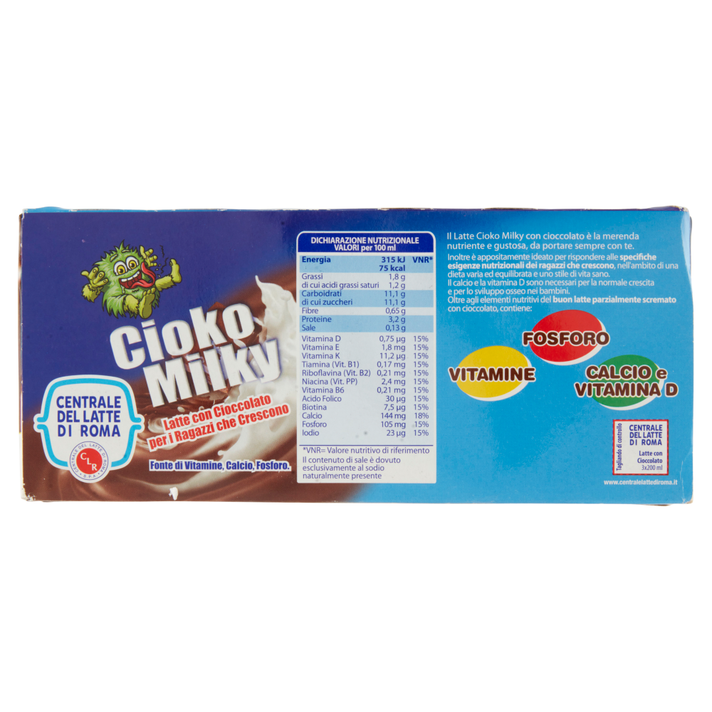 Centrale del Latte di Roma Cioko Milky Latte con Cioccolato 3 x 200 ml